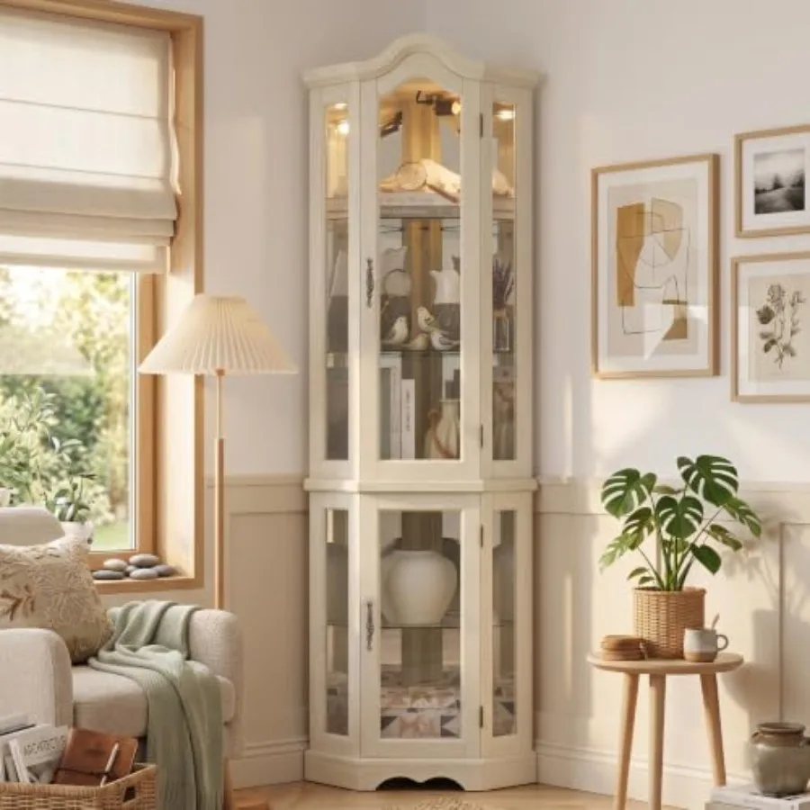 Storage & Organization - Vitrine d'angle pour bar et rangement