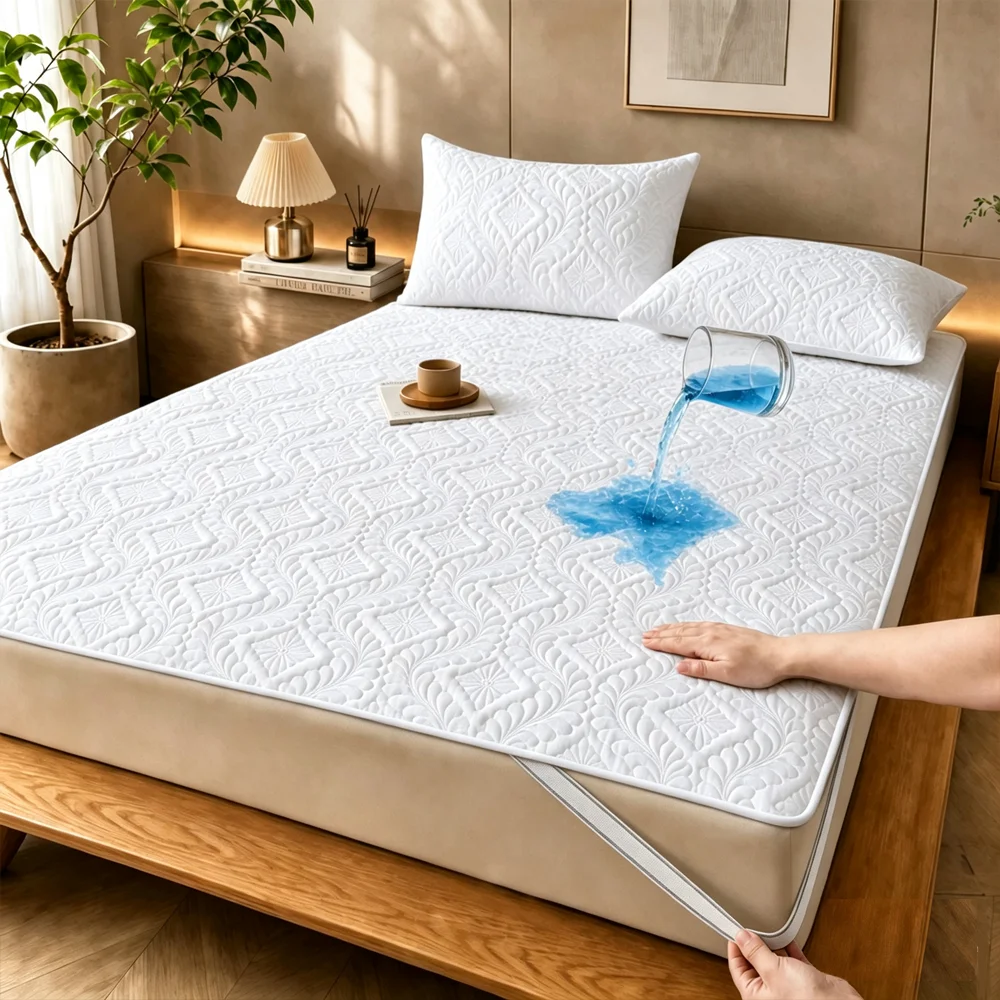 Waterproof Mattress Protector Breathable - 1 pièce, protège-matelas imperméable à quatre
