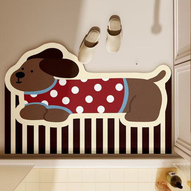 Tapis de bain mignon en forme  - Quick Dry Diatomite Bath Mat avis et prix